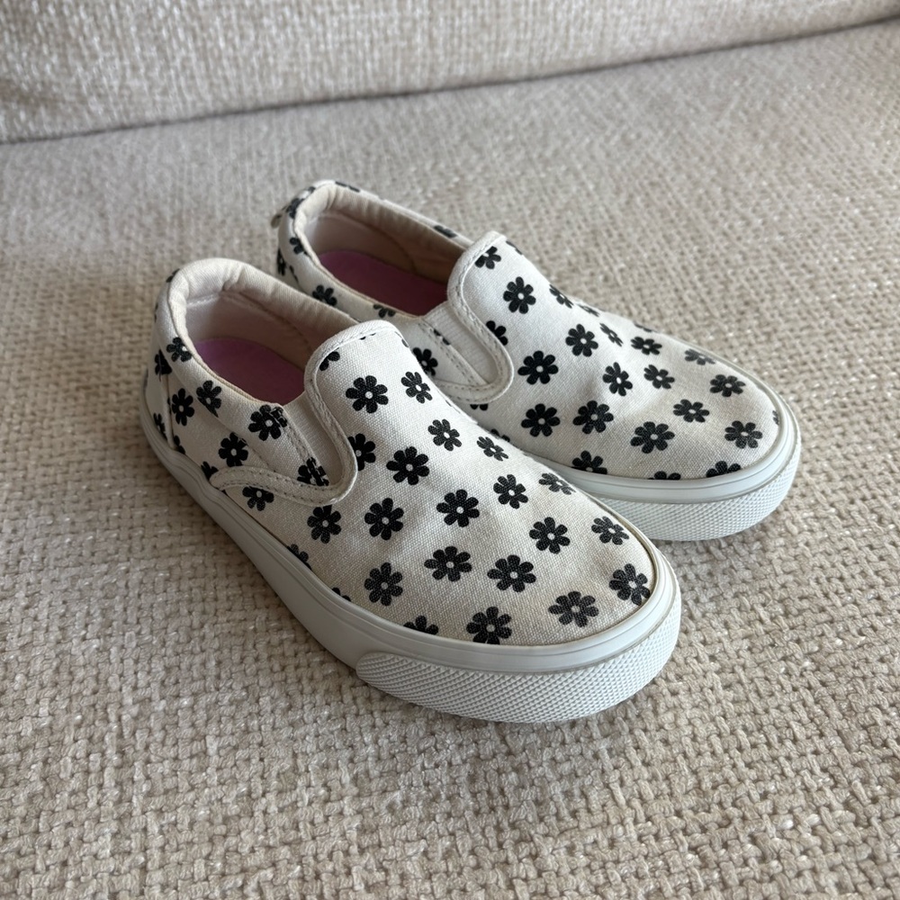 Old Navy Kids Floral Slip-On Sneakers - Black and White